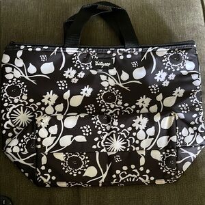 Thirty-one Black and White Floral Insulated lunch  Bag 13 x 9.5 x 4.5